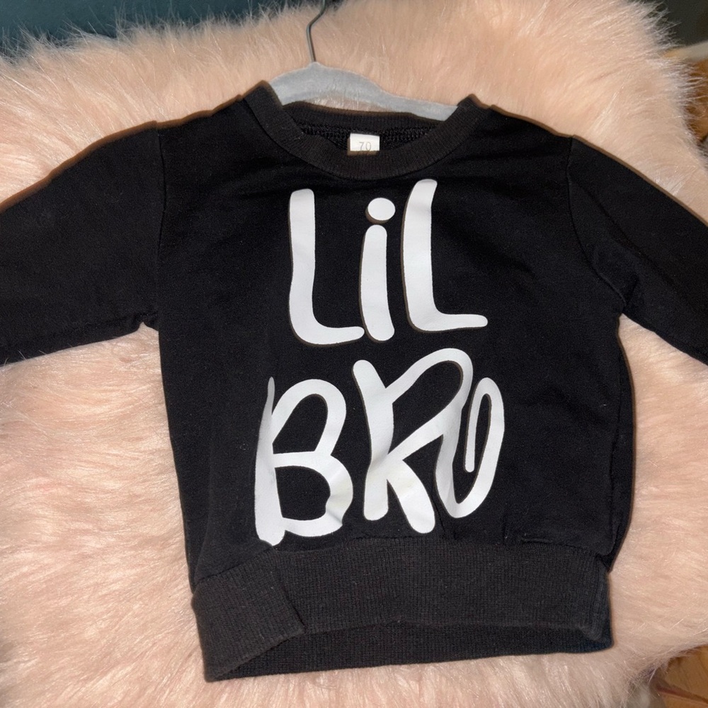 Lil Bro Black Kids Sweatshirt